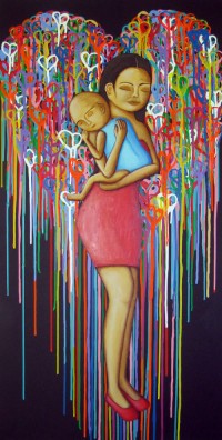 Mother's Love - Painting by Waleska Nomura.