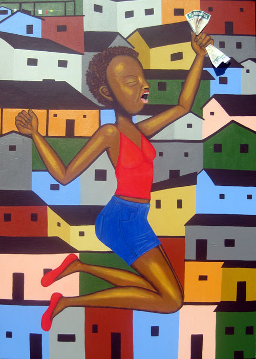 The Lottery Winner of The Favela- Painting by Waleska Nomura