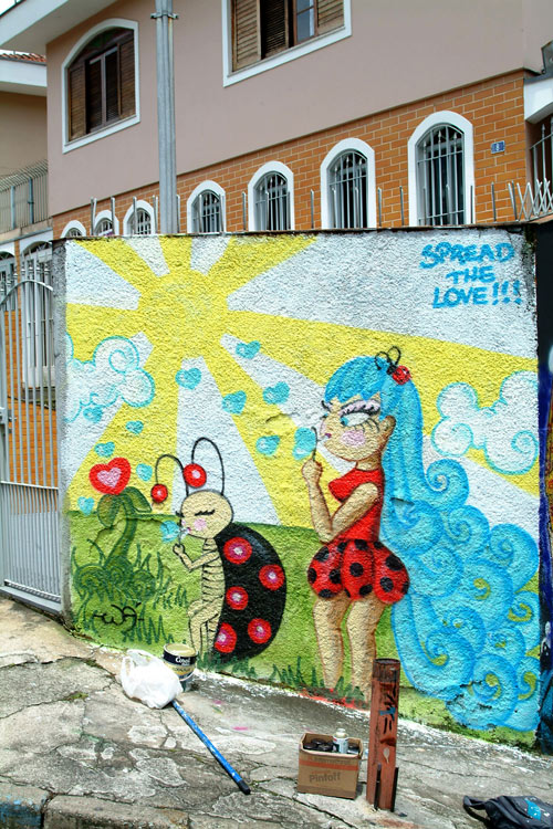 Wall painted in Sao Paulo, Brazil.
