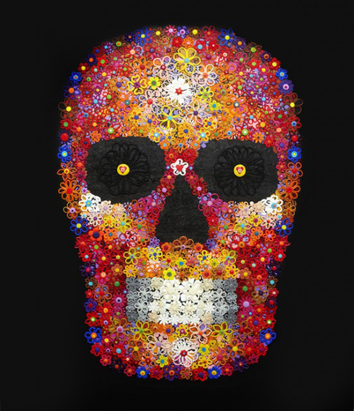 Black Skull - Painting by Waleska Nomura