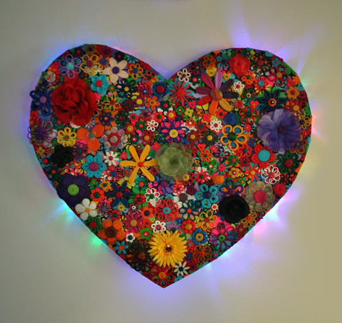 Flower Heart With Light - Painting by Waleska Nomura