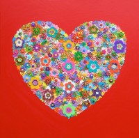 Red Heart - Painting by Waleska Nomura